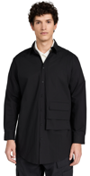 Y-3 BUTTON UP SHIRT BLACK