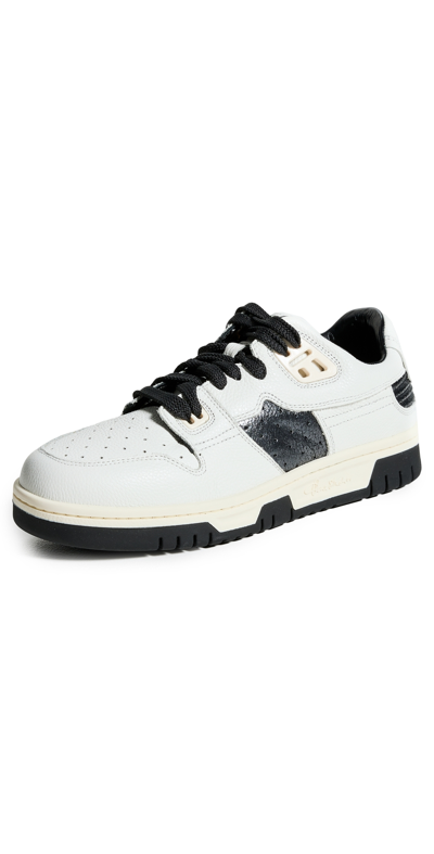 Acne Studios Leather Low-top Sneakers In White/black