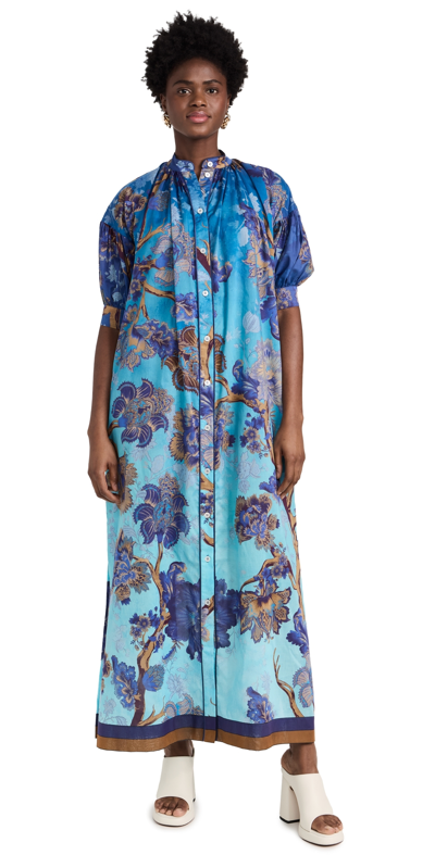 F.r.s For Restless Sleepers Mete Floral-print Maxi Dress In Blue