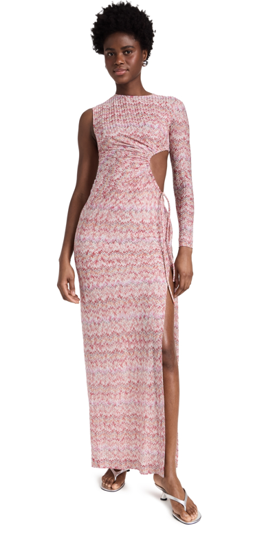 Missoni Long Dress Multicolor On Pink Base