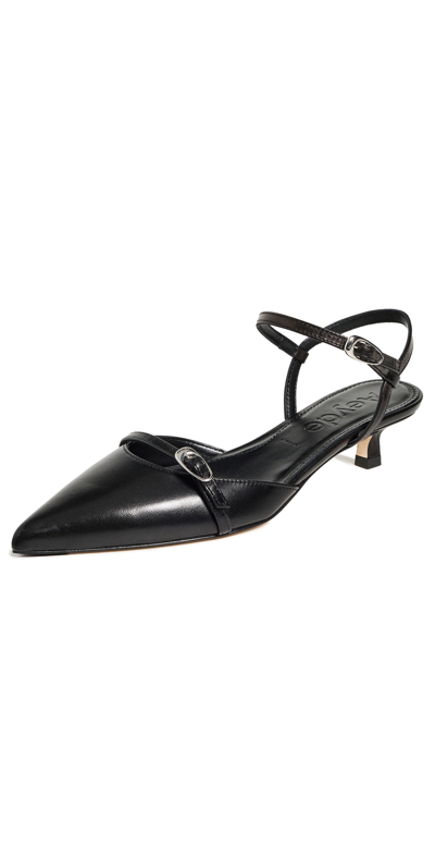 Aeyde Melia Nappa Leather Slingback Pumps In Black