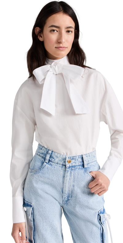 Tanner Fletcher Laurence Pussybow Shirt White