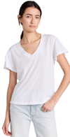 Perfectwhitetee Cotton Boxy V Neck Tee White In White