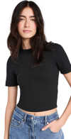 Tibi Cropped Baby T Black In Black