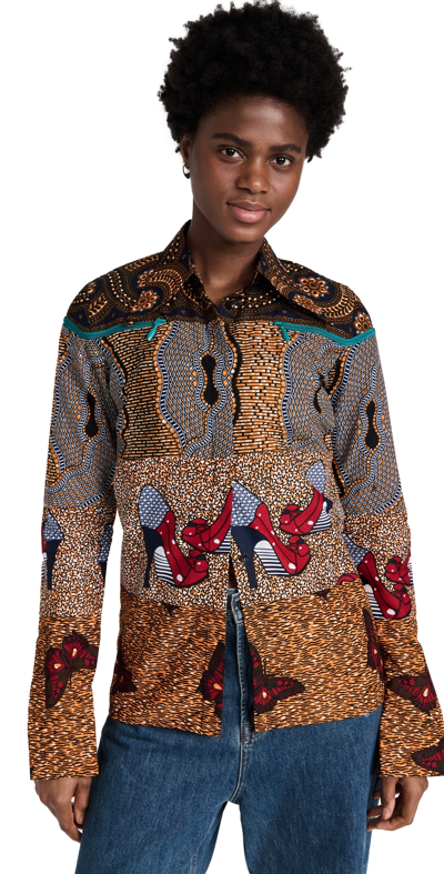 Lisa Folawiyo Ankara Shirt With Zip Detail Multi
