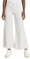 Frame Le Palazzo Striped Raw Wide Leg Jeans In Sage Multi In Sage Multi
