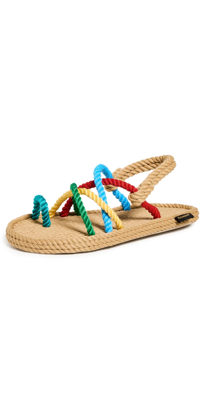 BOHONOMAD IBIZA ROPE SANDALS BEIGE MULTI