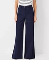 Ann Taylor Petite At Weekend Wide Leg Chino Pants In Night Sky