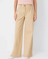 Ann Taylor Petite At Weekend Wide Leg Chino Pants In Baguette