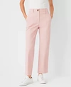 Ann Taylor Petite At Weekend Seamed High Rise Straight Ankle Pants In Chino In Pink Gem