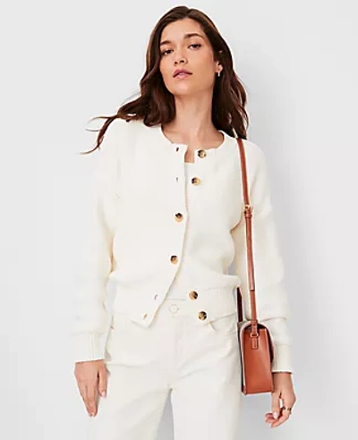 Ann Taylor Petite At Weekend Cardigan In Winter White