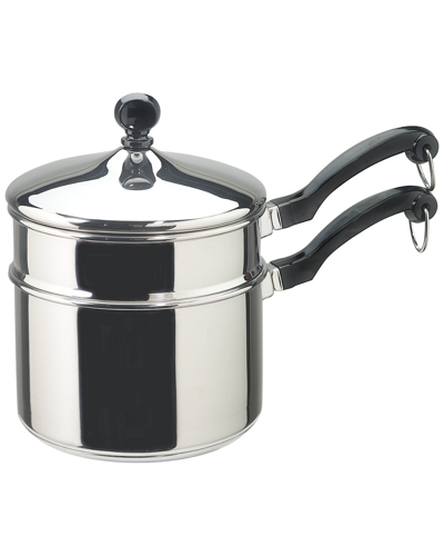 Farberware Classic Stainless Steel Double Boiler And Saucepan With Lid In Gray