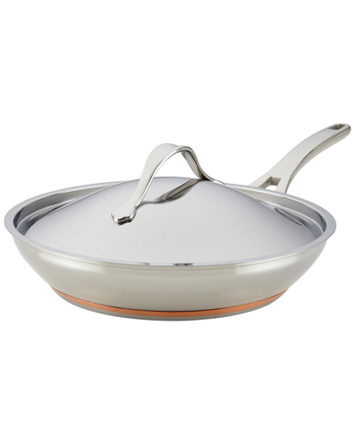 Anolon Nouvelle Copper Stainless Steel 12in Covered French Skillet