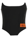 Heron Preston Logo-patch Strapless Corset Top In Black