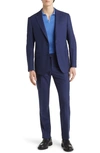 Emporio Armani Houndstooth Virgin Wool Suit In Navy