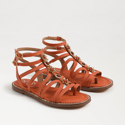 Sam Edelman Tianna Gladiator Sandal Terra Orange Weave