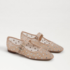 Sam Edelman Michaela Shine Mary Jane Flat Vintage Pink Mesh In Pink