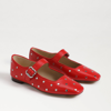 Sam Edelman Michaela Stud Mary Jane Flat Heirloom Red Leather In Red
