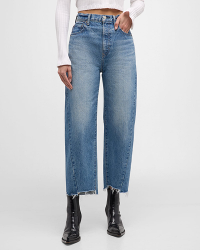 Moussy Vintage Cloverhill Round Cropped Jeans In Ltblu