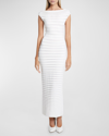 ALAÏA CAP-SLEEVE BANDAGE MIDI DRESS