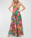 Trina Turk Kissimmee Floral-print Halter Maxi Dress In Multi