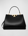 Tory Burch Eleanor Calf Leather Satchel Bag In Whiskey