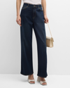 Frances Valentine Ace Mid-rise Straight-leg Denim Jeans In Navy