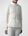 Mackage Laika Hybrid Down Peplum-hem Jacket In Cream