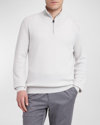 Brioni Men's Cashmere-wool Quarter-zip Sweater In Off White