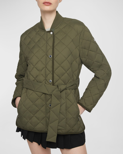 Moose Knuckles Queensway Diamond-quilted Utility Jacket In Pine