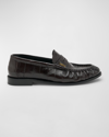 SAINT LAURENT LE LEATHER YSL PENNY LOAFERS