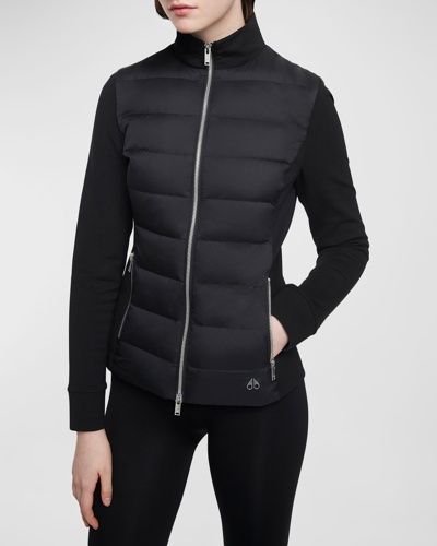 Moose Knuckles Naomi Hybrid Puffer Jacket In Black