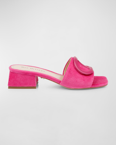 Dee Ocleppo Dizzy Leather Buckle Mule Sandals In Pink