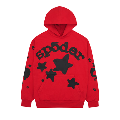 Pre-owned Sp5der Beluga Hoodie 'red/black'