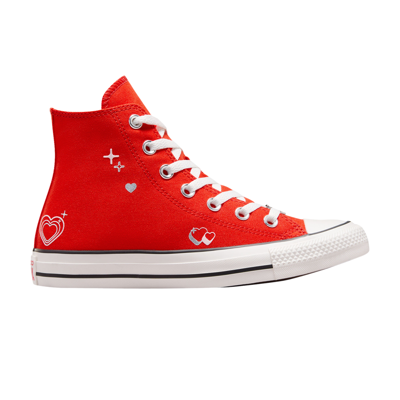 Pre-owned Converse Wmns Chuck Taylor All Star High 'y2k Heart - Fever Dream' In Red