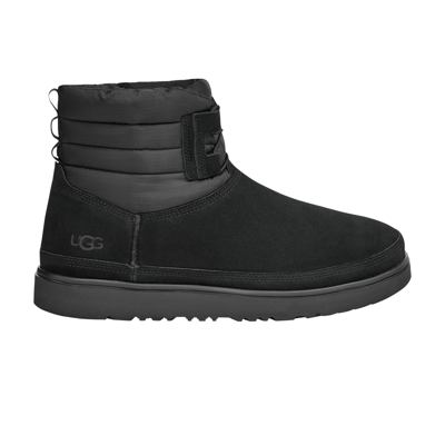 Pre-owned Ugg Classic Mini Lace-up Weather Boot 'black'