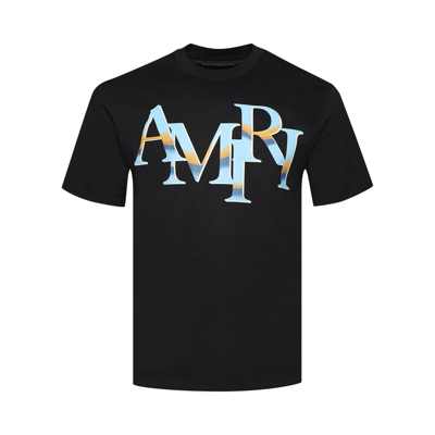 Pre-owned Amiri Staggered Chrome Tee 'black'