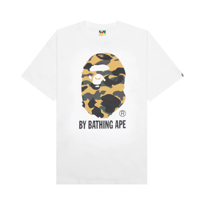 Pre-owned Bape 1st Camo By Bathing Ape Tee 'white/yellow'