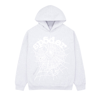 Pre-owned Sp5der Og Web Hoodie 'heather Grey'