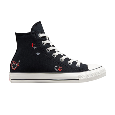 Pre-owned Converse Wmns Chuck Taylor All Star High 'y2k Heart - Black'