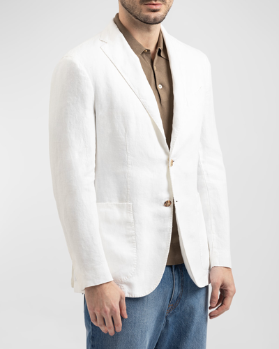 Boglioli Men's Solid Linen Blazer In White