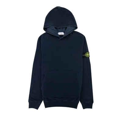 Pre-owned Stone Island Logo Patch Hoodie 'navy Blue'