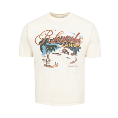 Pre-owned Rhude Cannes Beach Tee 'vintage White'