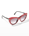 Tom Ford Cat-eye Acetate Optical Frames In Black