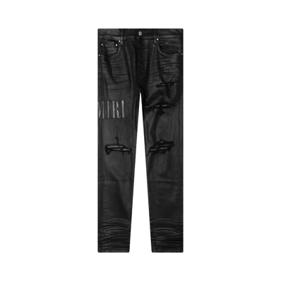 Pre-owned Amiri Wax Logo Jean 'black'