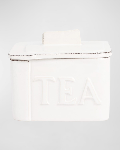 Vietri Lastra Tea Canister In White
