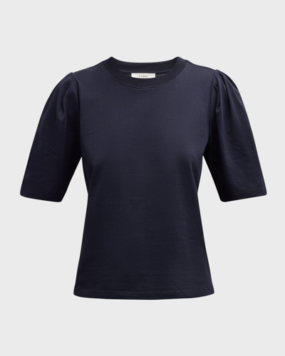 Frame Draped Femme Short-sleeve Tee In Navy