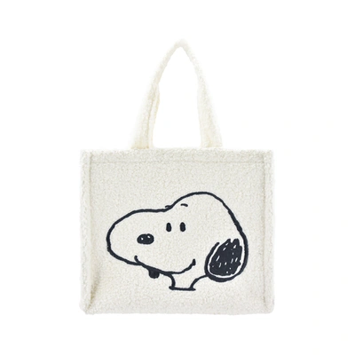 Peanuts Snoopy & Woodstock Sherpa Mini Tote In White