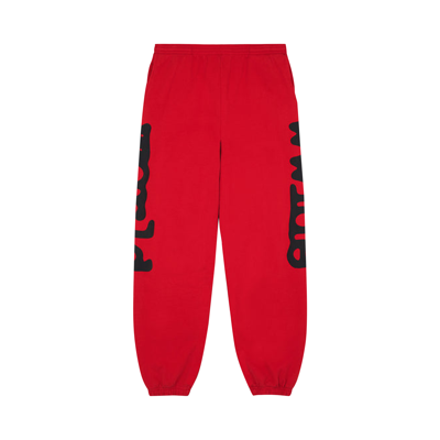 Pre-owned Sp5der Beluga Sweatpants 'red/black'