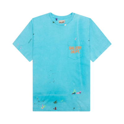 Pre-owned Gallery Dept. Vintage Logo Painted Tee 'turquoise' In Blue